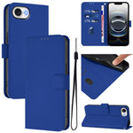Étui de téléphone en cuir couleur unie effet peau avec cordon, Pour iPhone 17e / 16e, Pour iPhone 17 Pro Max