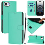 Étui de téléphone en cuir couleur unie effet peau avec cordon, Pour iPhone 17e / 16e, Pour iPhone 17 Pro Max