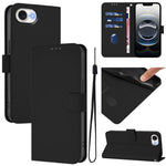 Étui de téléphone en cuir couleur unie effet peau avec cordon, Pour iPhone 17e / 16e, Pour iPhone 17 Pro Max