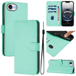 Étui de téléphone en cuir couleur unie effet peau avec cordon, Pour iPhone 17e / 16e, Pour iPhone 17 Pro Max