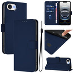 Étui de téléphone en cuir couleur unie effet peau avec cordon, Pour iPhone 17e / 16e, Pour iPhone 17 Pro Max