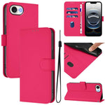 Étui de téléphone en cuir couleur unie effet peau avec cordon, Pour iPhone 17e / 16e, Pour iPhone 17 Pro Max