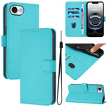 Étui de téléphone en cuir couleur unie effet peau avec cordon, Pour iPhone 17e / 16e, Pour iPhone 17 Pro Max