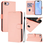 Skin Feel Solid Color Leather Phone Case with Lanyard, For iPhone 14 Pro Max, For iPhone SE 2022 / 2020