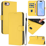 Skin Feel Solid Color Leather Phone Case with Lanyard, For iPhone 14 Pro Max, For iPhone SE 2022 / 2020