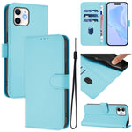 Skin Feel Solid Color Leather Phone Case with Lanyard, For iPhone 11 Pro Max, For iPhone 11