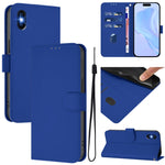 Skin Feel Solid Color Leather Phone Case with Lanyard, For iPhone 11 Pro, For iPhone XS / X