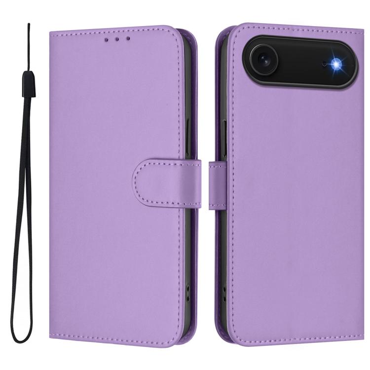 Coque de Téléphone en Cuir Couleur Unie au Toucher Agréable avec Cordon, Pour iPhone Air, Pour iPhone 16 Pro Max