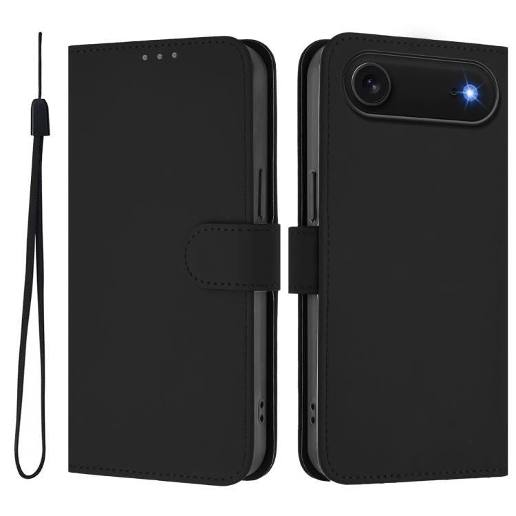 Coque de Téléphone en Cuir Couleur Unie au Toucher Agréable avec Cordon, Pour iPhone Air, Pour iPhone 16 Pro Max