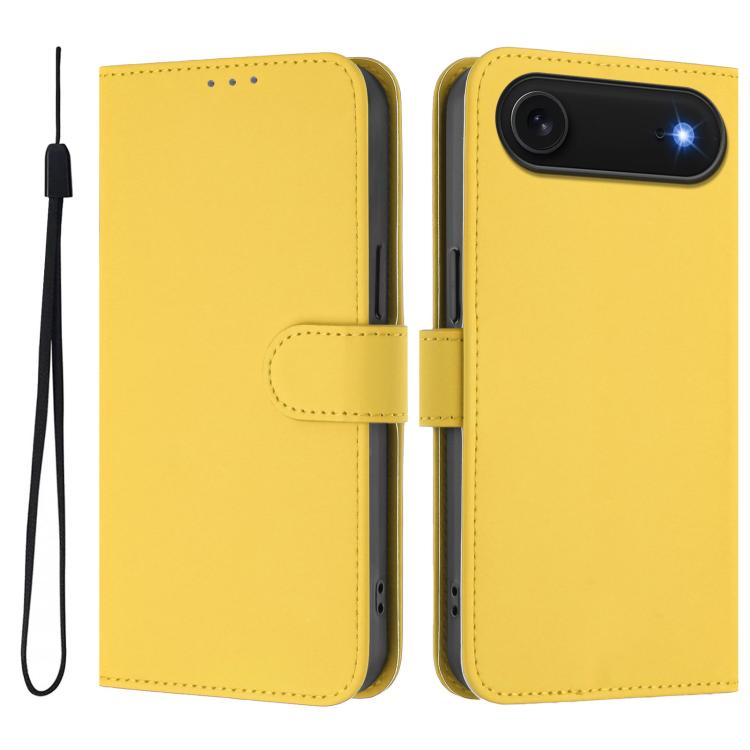 Coque de Téléphone en Cuir Couleur Unie au Toucher Agréable avec Cordon, Pour iPhone Air, Pour iPhone 16 Pro Max