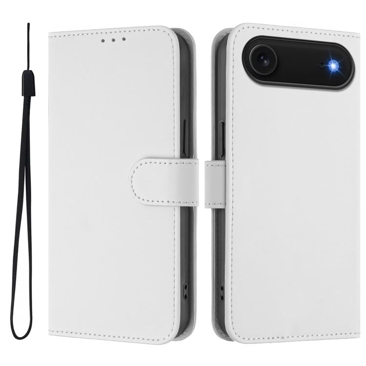 Coque de Téléphone en Cuir Couleur Unie au Toucher Agréable avec Cordon, Pour iPhone Air, Pour iPhone 16 Pro Max