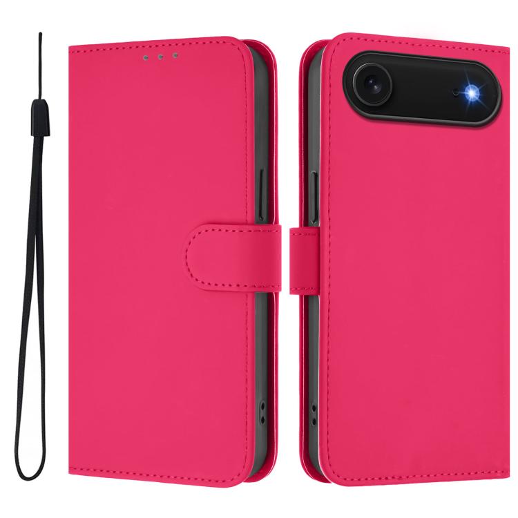 Coque de Téléphone en Cuir Couleur Unie au Toucher Agréable avec Cordon, Pour iPhone Air, Pour iPhone 16 Pro Max