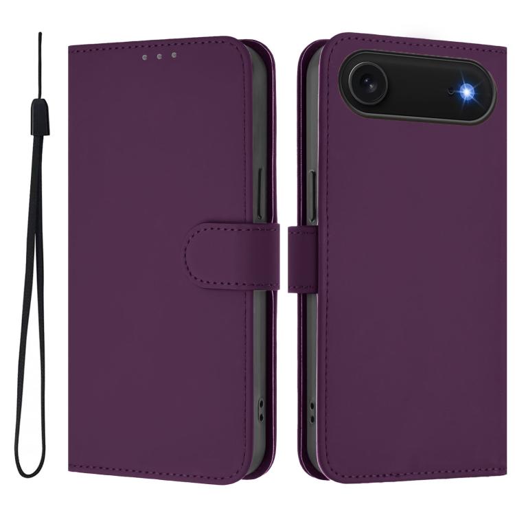 Coque de Téléphone en Cuir Couleur Unie au Toucher Agréable avec Cordon, Pour iPhone Air, Pour iPhone 16 Pro Max