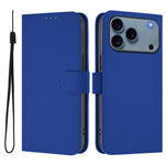 Étui de téléphone en cuir couleur unie effet peau avec cordon, Pour iPhone 17e / 16e, Pour iPhone 17 Pro Max