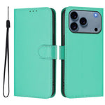 Étui de téléphone en cuir couleur unie effet peau avec cordon, Pour iPhone 17e / 16e, Pour iPhone 17 Pro Max