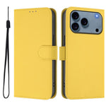 Étui de téléphone en cuir couleur unie effet peau avec cordon, Pour iPhone 17e / 16e, Pour iPhone 17 Pro Max