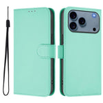 Étui de téléphone en cuir couleur unie effet peau avec cordon, Pour iPhone 17e / 16e, Pour iPhone 17 Pro Max
