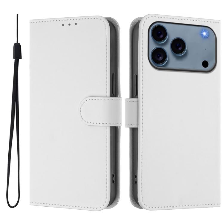 Étui de téléphone en cuir couleur unie effet peau avec cordon, Pour iPhone 17e / 16e, Pour iPhone 17 Pro Max