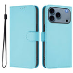 Étui de téléphone en cuir couleur unie effet peau avec cordon, Pour iPhone 17e / 16e, Pour iPhone 17 Pro Max