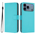 Étui de téléphone en cuir couleur unie effet peau avec cordon, Pour iPhone 17e / 16e, Pour iPhone 17 Pro Max
