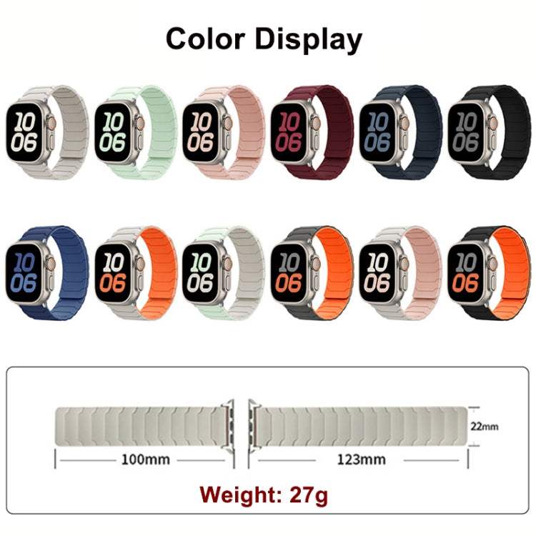 Bracelet de montre magnétique en silicone, pour Apple Watch 46mm / 49mm / 45mm / 44mm, pour Apple Watch 42mm / 41mm / 40mm / 38mm