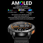 Montre connectée GPS sport LEMFO K67 avec écran AMOLED de 1,43 pouce, appels Bluetooth et suivi de la santé