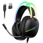 Casque de jeu e-sport ONIKUMA X33 avec lumière RGB monté sur tête, longueur de câble : 2 m, X33