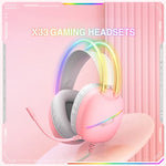 Casque de jeu e-sport ONIKUMA X33 avec lumière RGB monté sur tête, longueur de câble : 2 m, X33