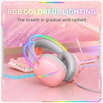 Casque de jeu e-sport ONIKUMA X33 avec lumière RGB monté sur tête, longueur de câble : 2 m, X33