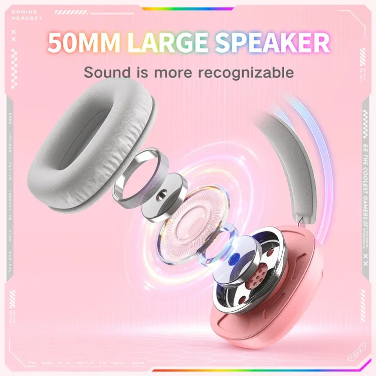 Casque de jeu e-sport ONIKUMA X33 avec lumière RGB monté sur tête, longueur de câble : 2 m, X33