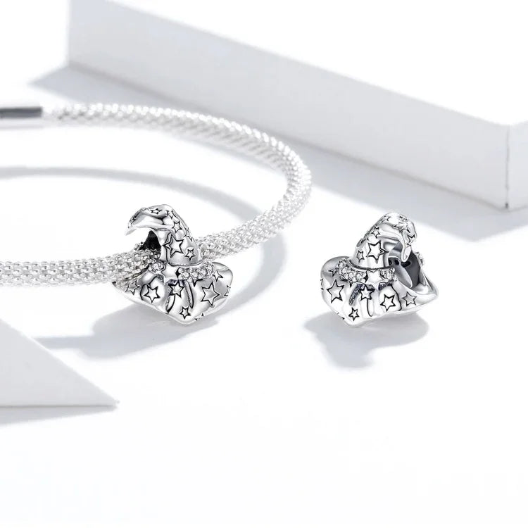 Perles Chapeau de Sorcière en Argent Sterling S925 Accessoires DIY pour Bracelet Collier, SCC1261
