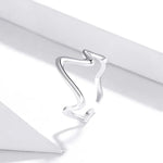 Bague Femme Courbe Ondulée Simple en Argent Sterling S925