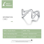Bague Femme Courbe Ondulée Simple en Argent Sterling S925