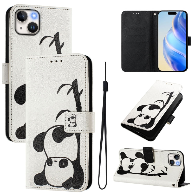Art Colored Drawing Pattern Leather Phone Case, For iPhone 15, For iPhone 14 Plus