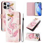 Art Colored Drawing Pattern Leather Phone Case, For iPhone 13 Pro