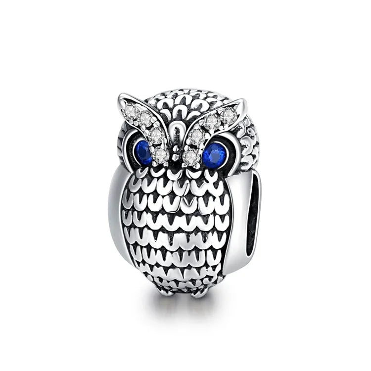 Perles Hibou en Argent Sterling S925 Accessoires DIY pour Bracelet Collier, SCC1607
