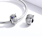 Perles Hibou en Argent Sterling S925 Accessoires DIY pour Bracelet Collier, SCC1607