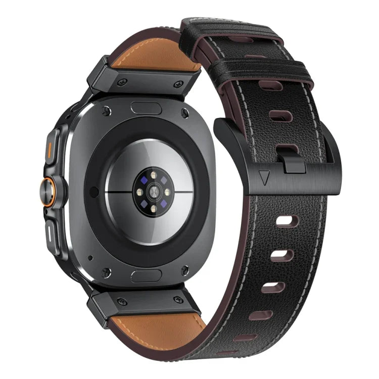 Bracelet de montre en cuir style Mecha, pour Samsung Galaxy Watch Ultra 47mm / Ultra 2025