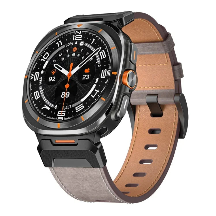 Bracelet de montre en cuir style Mecha, pour Samsung Galaxy Watch Ultra 47mm / Ultra 2025
