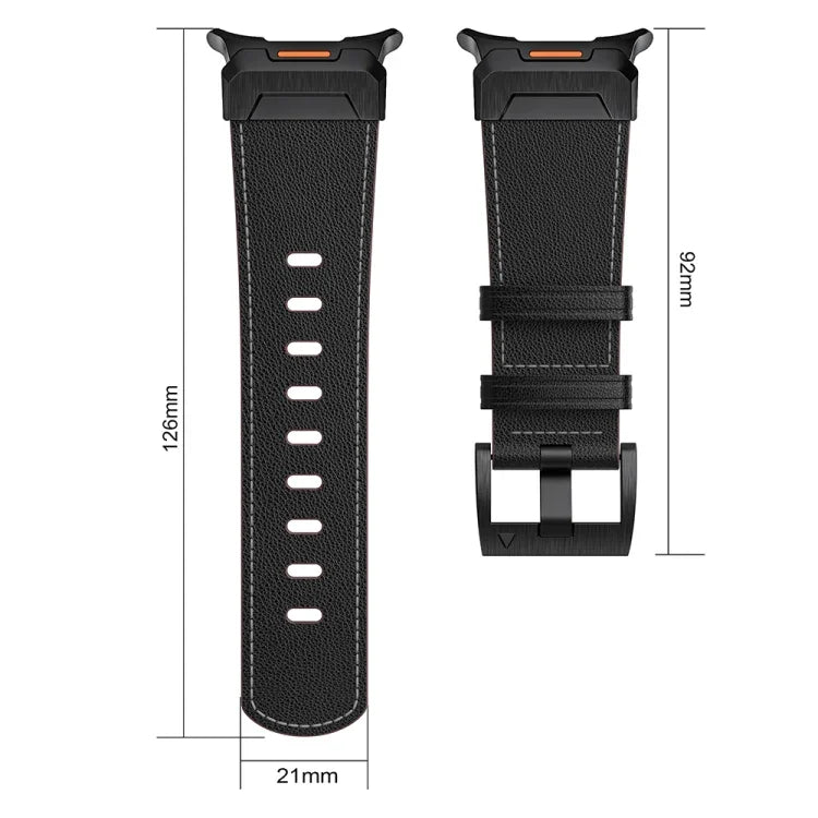 Bracelet de montre en cuir style Mecha, pour Samsung Galaxy Watch Ultra 47mm / Ultra 2025