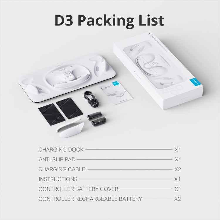 Station de charge sans fil BOBOVR D3, pour Meta Quest 3