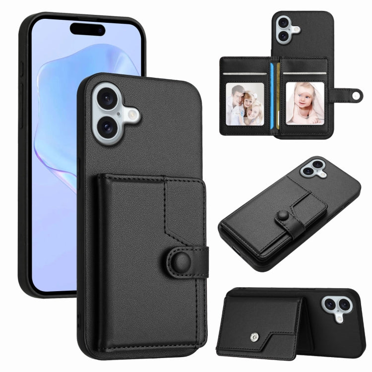 Étui de téléphone antivol RFID avec pochette pour cartes à bouton, Pour iPhone 17 Pro Max, Pour iPhone 17 Pro, Pour iPhone 17, Pour iPhone Air, Pour iPhone 16 Pro Max, Pour iPhone 16 Pro, Pour iPhone 16 Plus, Pour iPhone 16