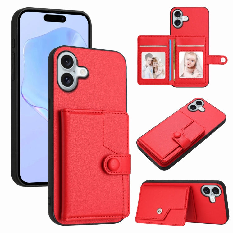 Étui de téléphone antivol RFID avec pochette pour cartes à bouton, Pour iPhone 17 Pro Max, Pour iPhone 17 Pro, Pour iPhone 17, Pour iPhone Air, Pour iPhone 16 Pro Max, Pour iPhone 16 Pro, Pour iPhone 16 Plus, Pour iPhone 16