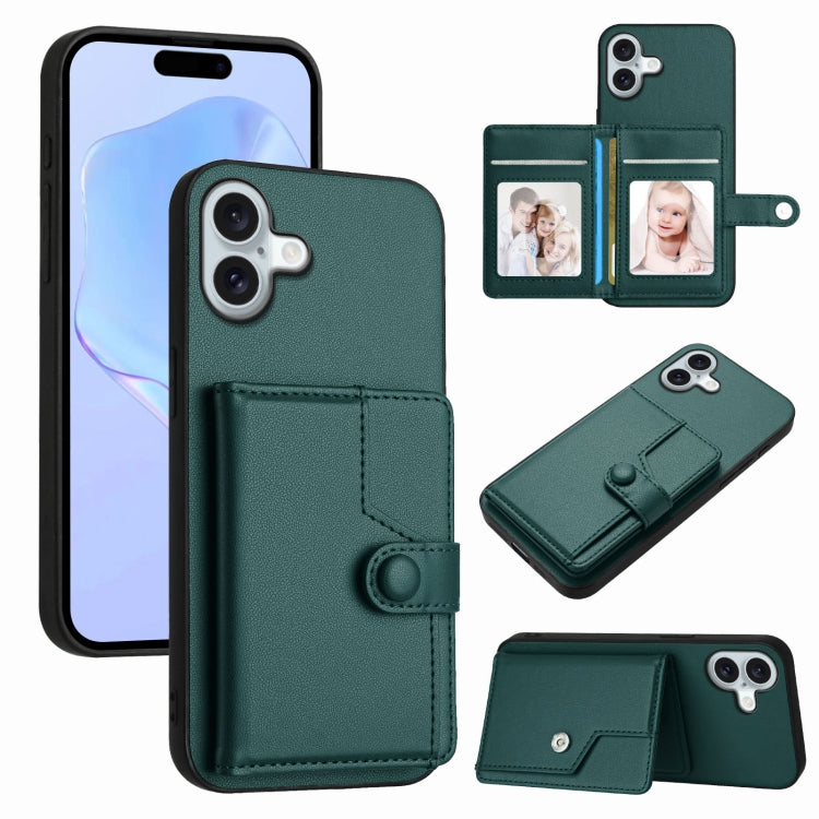 Étui de téléphone antivol RFID avec pochette pour cartes à bouton, Pour iPhone 17 Pro Max, Pour iPhone 17 Pro, Pour iPhone 17, Pour iPhone Air, Pour iPhone 16 Pro Max, Pour iPhone 16 Pro, Pour iPhone 16 Plus, Pour iPhone 16