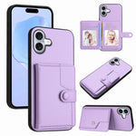 Étui de téléphone antivol RFID avec pochette pour cartes à bouton, Pour iPhone 17 Pro Max, Pour iPhone 17 Pro, Pour iPhone 17, Pour iPhone Air, Pour iPhone 16 Pro Max, Pour iPhone 16 Pro, Pour iPhone 16 Plus, Pour iPhone 16