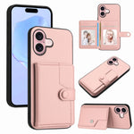 Étui de téléphone antivol RFID avec pochette pour cartes à bouton, Pour iPhone 17 Pro Max, Pour iPhone 17 Pro, Pour iPhone 17, Pour iPhone Air, Pour iPhone 16 Pro Max, Pour iPhone 16 Pro, Pour iPhone 16 Plus, Pour iPhone 16
