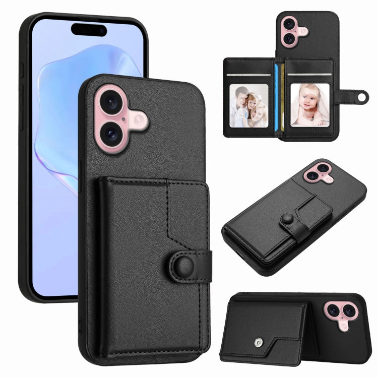 Étui de téléphone antivol RFID avec pochette pour cartes à bouton, Pour iPhone 17 Pro Max, Pour iPhone 17 Pro, Pour iPhone 17, Pour iPhone Air, Pour iPhone 16 Pro Max, Pour iPhone 16 Pro, Pour iPhone 16 Plus, Pour iPhone 16