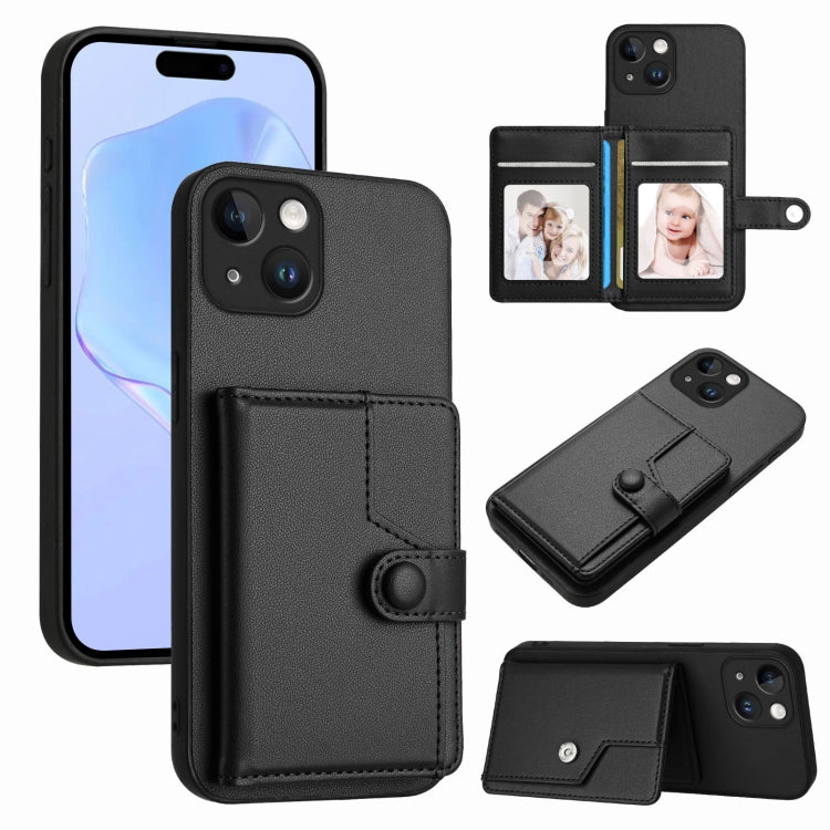 Étui portefeuille antivol RFID avec bouton, pour iPhone SE 2022 / 2020, pour iPhone 13 Pro Max, pour iPhone 13 Pro, pour iPhone 13, pour iPhone 13 mini, pour iPhone 12, pour iPhone 12 Pro Max, pour iPhone 12 Pro