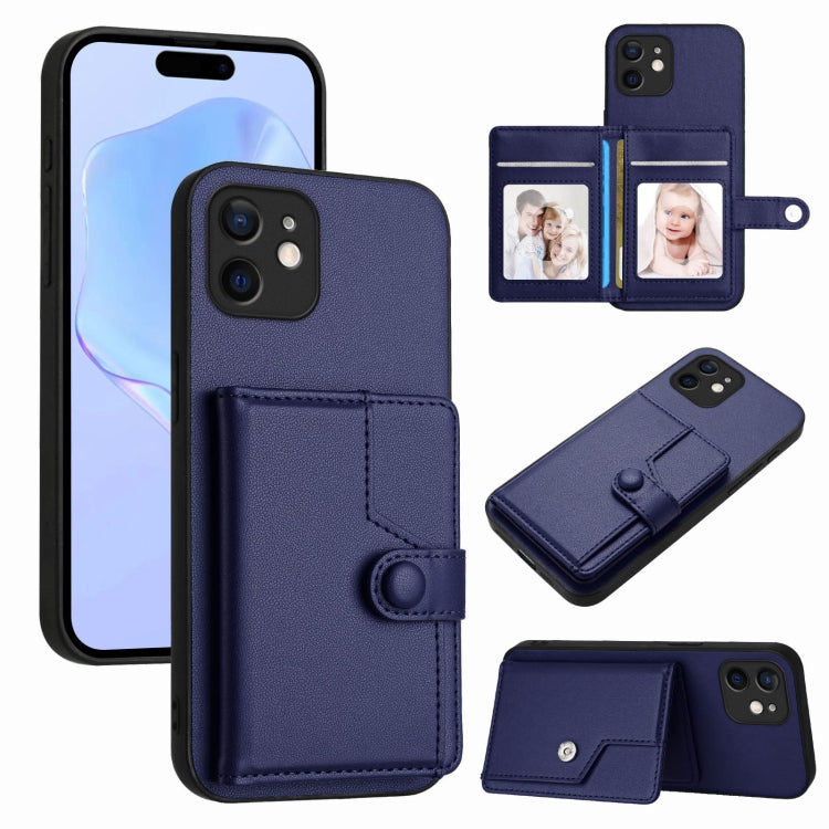 Étui portefeuille antivol RFID avec bouton, pour iPhone SE 2022 / 2020, pour iPhone 13 Pro Max, pour iPhone 13 Pro, pour iPhone 13, pour iPhone 13 mini, pour iPhone 12, pour iPhone 12 Pro Max, pour iPhone 12 Pro