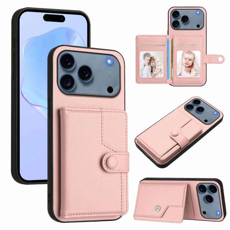 Étui de téléphone antivol RFID avec pochette pour cartes à bouton, Pour iPhone 17 Pro Max, Pour iPhone 17 Pro, Pour iPhone 17, Pour iPhone Air, Pour iPhone 16 Pro Max, Pour iPhone 16 Pro, Pour iPhone 16 Plus, Pour iPhone 16